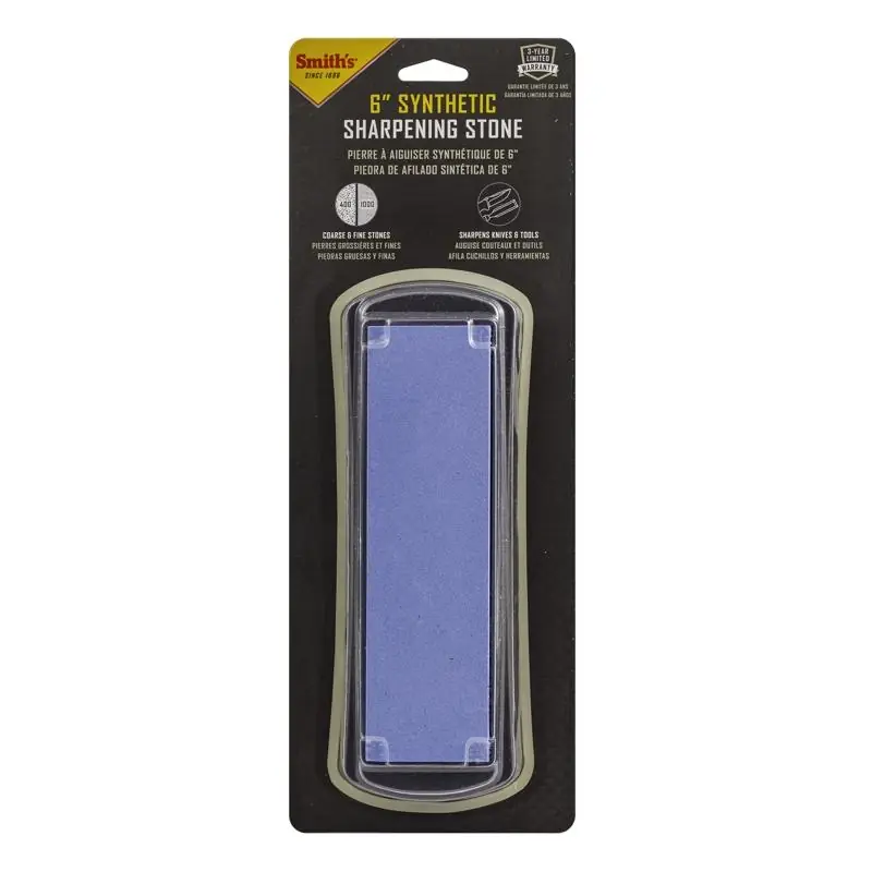 Smith‘s 6 In. Dual Grit Whetstone Sharpener 400/1000 Grit Double-sided