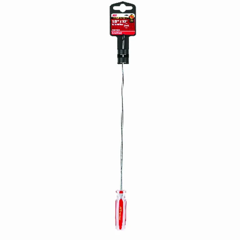 10 Inch Slotted Screwdriver With Chemical Resistant Handle And Chrome Finish