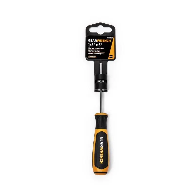 Gearwrench 1/8 In. X 3 In. Slotted Cabinet Screwdriver Bi-material Handle