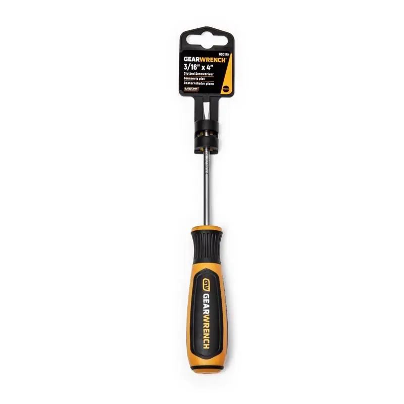 Gearwrench 3/16 In. X 4 In. Dual Material Slotted Cabinet Screwdriver