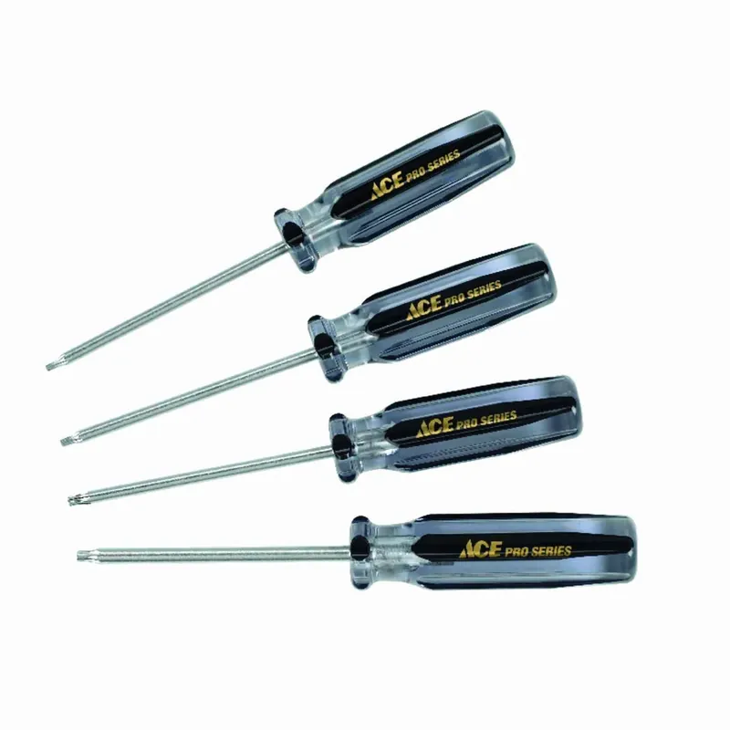 Pro 4 Piece Torx Screwdriver Set 9.8 Inch Steel With Ergonomic Handles