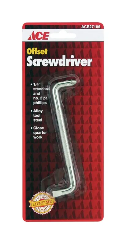 2 X 1/4 Inch Phillips/slotted Offset Screwdriver - Durable Alloy Steel