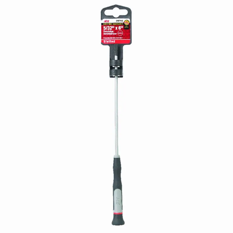 6 In. Slotted Precision Screwdriver 5/32 In. Steel With Soft Grip Handle