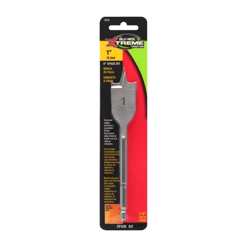 1 In. Carbon Steel Spade Bit Hex Shank 6 In. Length