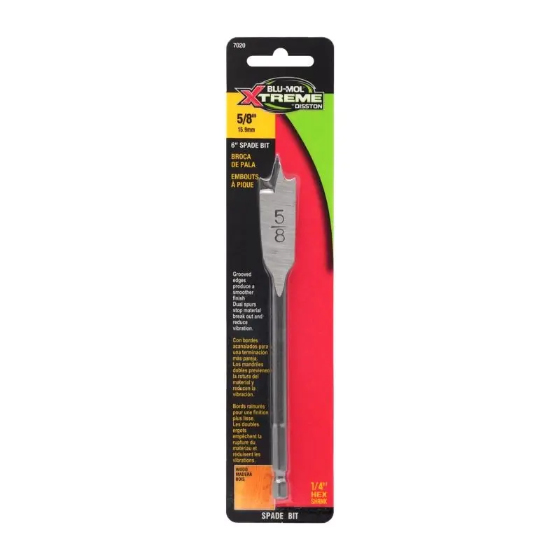Blu-Mol Xtreme 5/8 In. X 6 In. L Carbon Steel Spade Bit Hex Shank 1 Pk