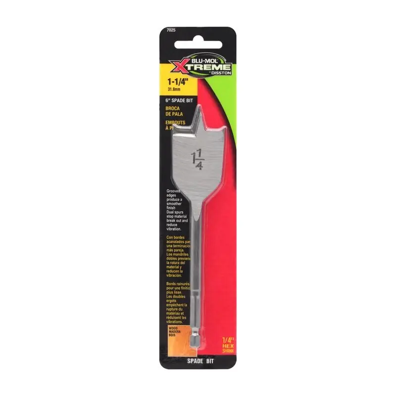 Blu-Mol Xtreme 1-1/4 In. X 6 In. L Carbon Steel Spade Bit Hex Shank 1 Pk