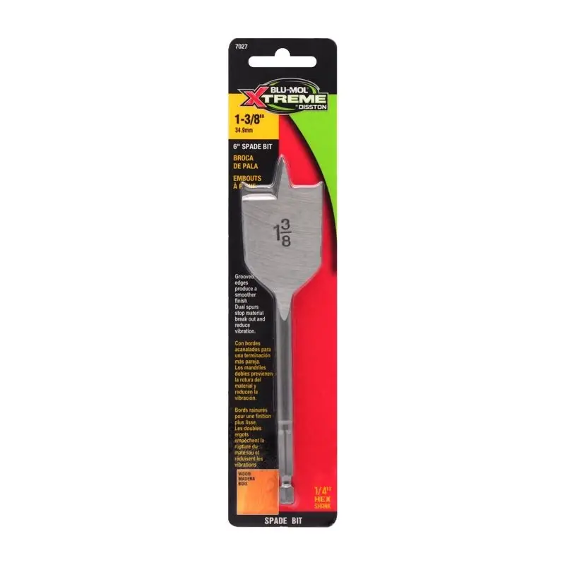 Blu-Mol Xtreme 1-3/8 In. X 6 In. L Carbon Steel Spade Bit Hex Shank 1 Pk