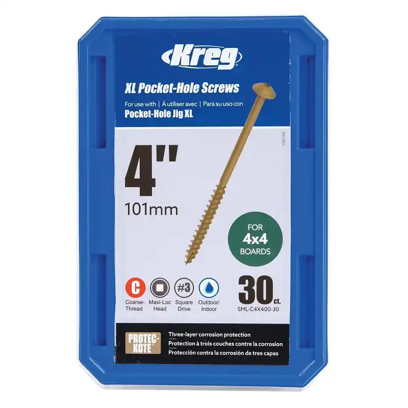 Kreg 4 In. L Square Coarse Pocket-Hole Screw 30 Pk
