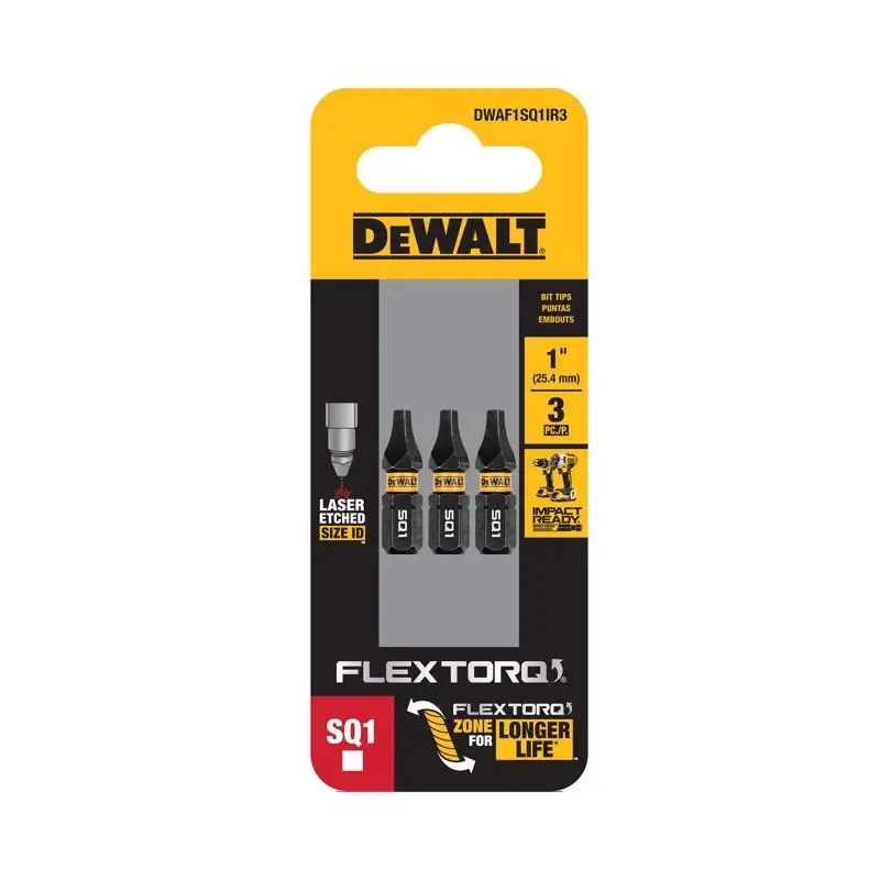 DeWalt FlexTorq Square 1 X 1 In. L Impact Driver Bit Set Steel 3 Pc