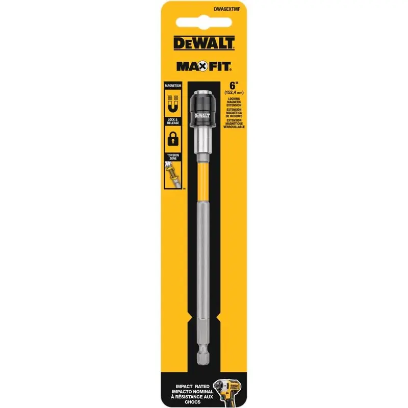Maxfit 6 Inch Steel Bit Extension With 1/4 Inch Hex Shank