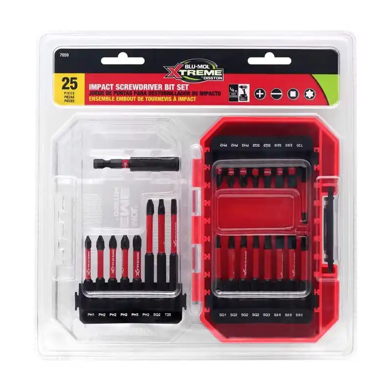 25 Piece Assorted Impact Driver Bit Set S2 Tool Steel