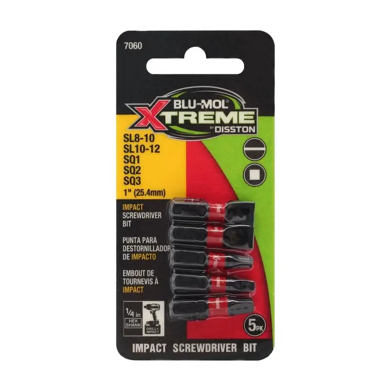 1 Inch Impact Driver Bit Set S2 Tool Steel 5 Piece