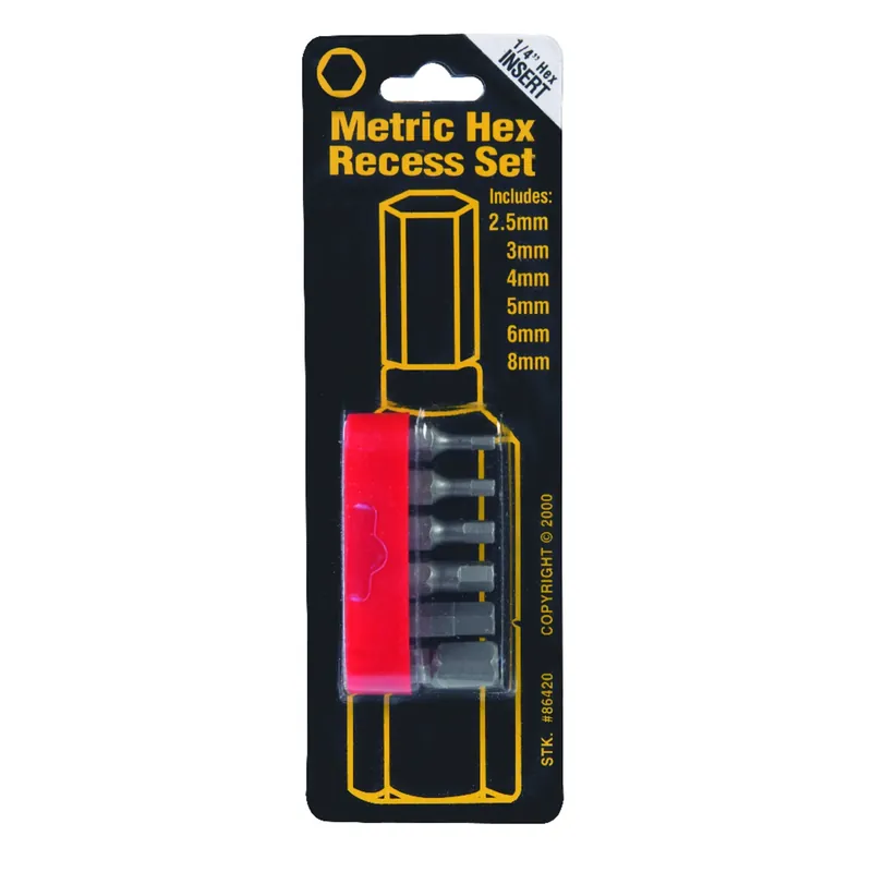 6-piece Hex Metric Insert Screwdriver Bit Set, 2.5mm To 8mm