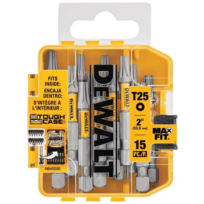 Max Fit Torx T-25 X 2 Inch Screwdriver Bit Set S2 Tool Steel 15 Pieces