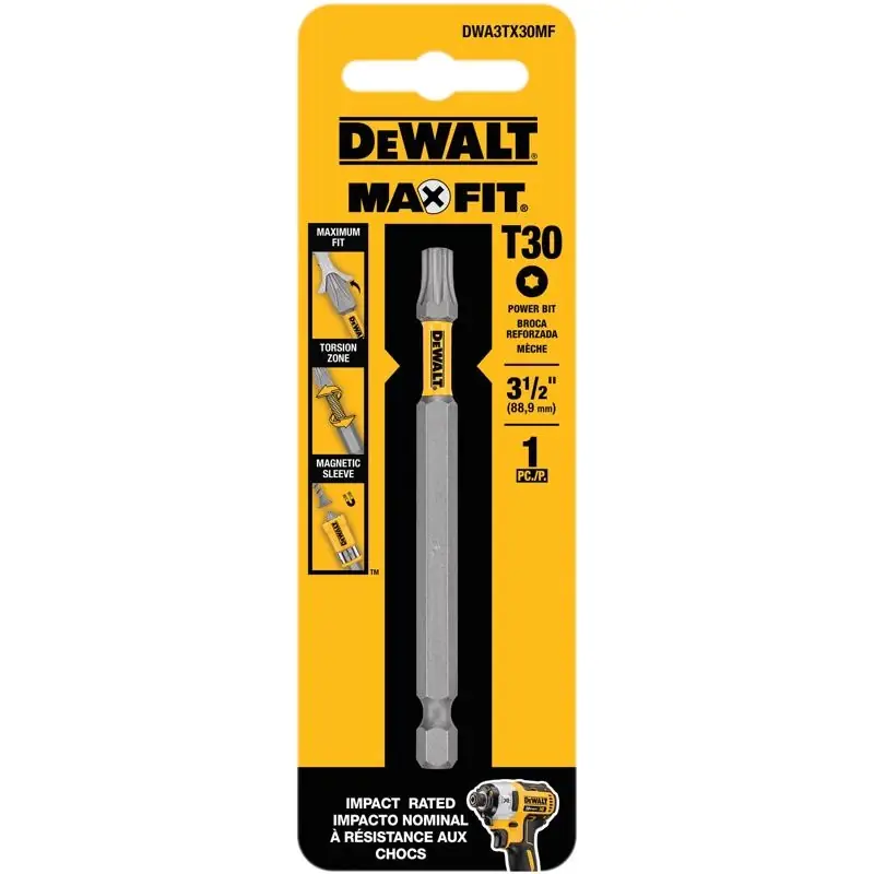 DeWalt Max Fit Torx 30 X 3-1/2 In. L Screwdriver Bit S2 Tool Steel 1 Pk