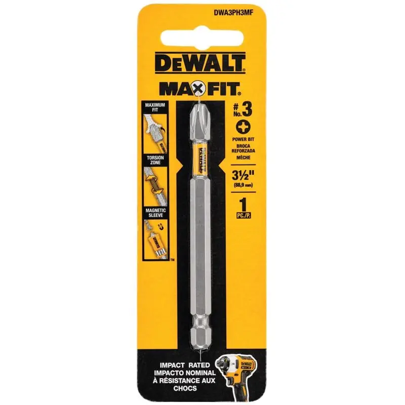 DeWalt Max Fit Phillips 3 X 3-1/2 In. L Screwdriver Bit S2 Tool Steel 1 Pk