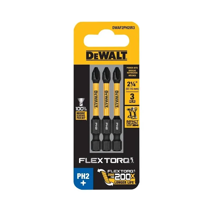 DeWalt FlexTorq Phillips 2 X 2.25 In. L Drill And Driver Bit Set Steel 3 Pc