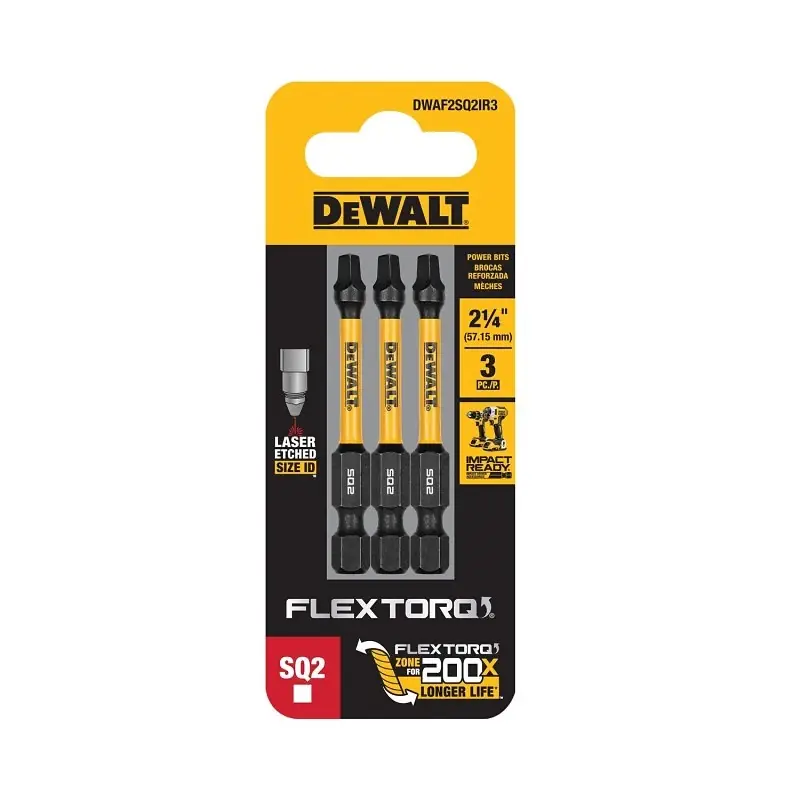 DeWalt FlexTorq Square 2 X 2.25 In. L Drill And Driver Bit Set Steel 3 Pc