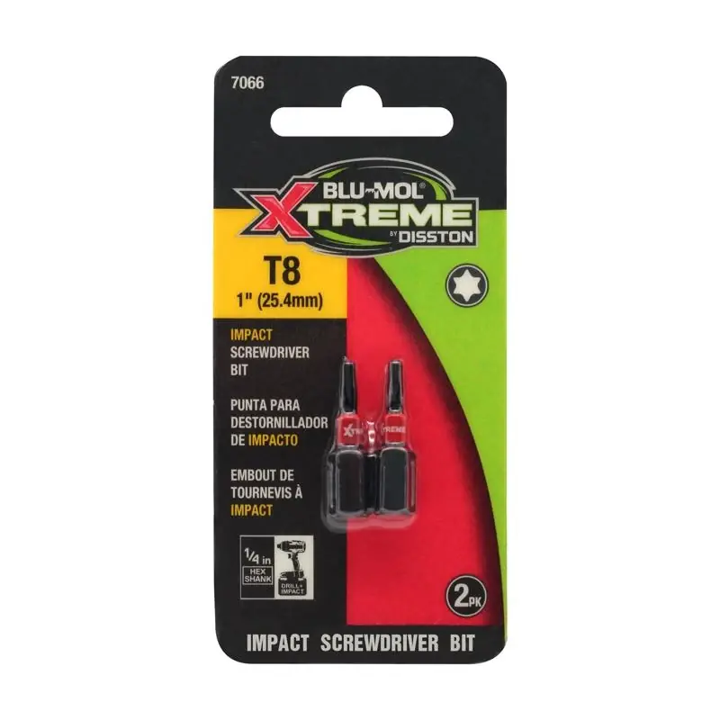 Torx 8 X 1 Inch Screwdriver Bit S2 Tool Steel 2 Piece Set