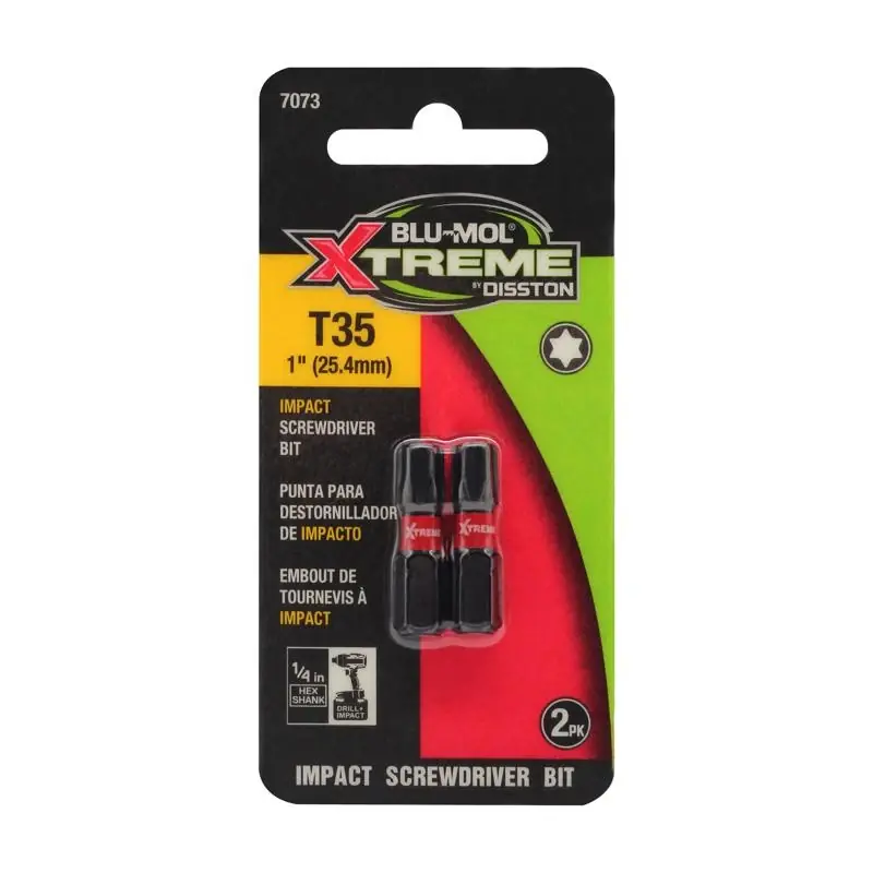 Torx 35 X 1 Inch Long Screwdriver Bit S2 Tool Steel 2 Piece Set