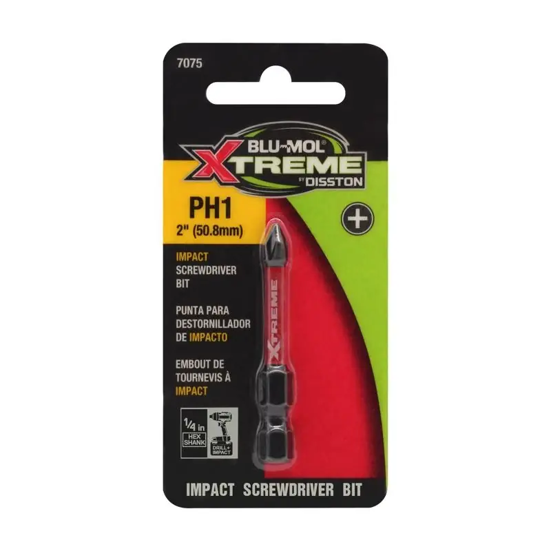 Phillips 1" X 2" L Screwdriver Bit S2 Tool Steel Hex Shank
