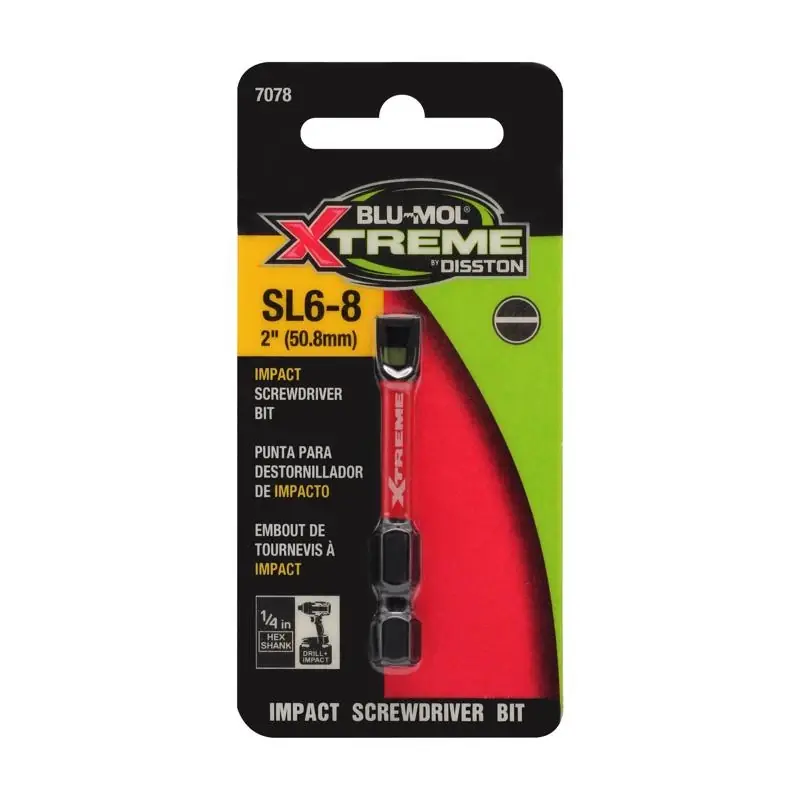 Slotted Screwdriver Bit 6-8 X 2 In. L S2 Tool Steel 2 Pieces