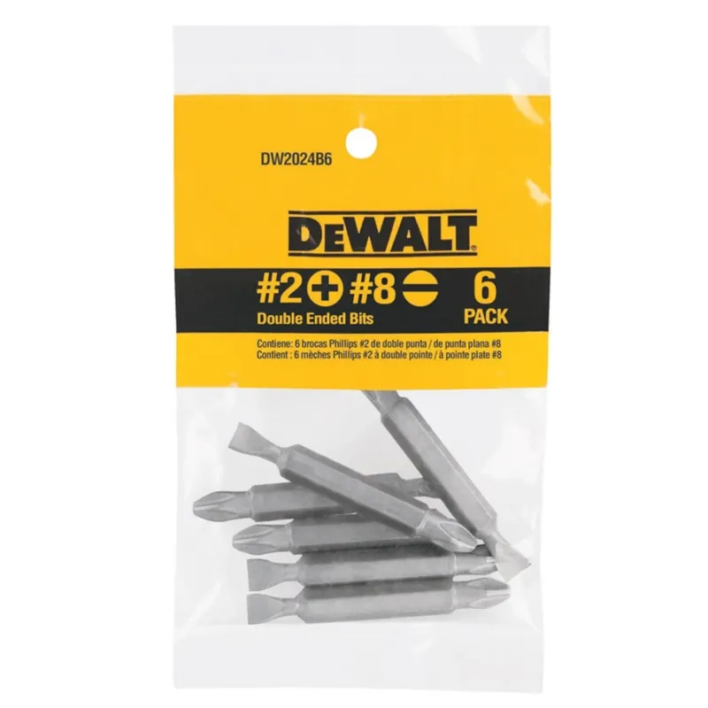 Phillips/slotted 2/ 8 X 2 In. L Double-ended Screwdriver Bit Heat-treated Steel 6 Pc