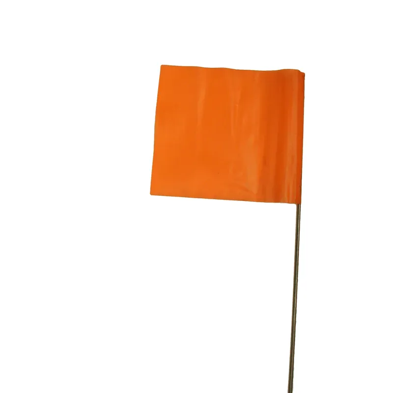 Field Marking Flags, Glo Orange, 4 X 5 In. Flag, 100-Pk