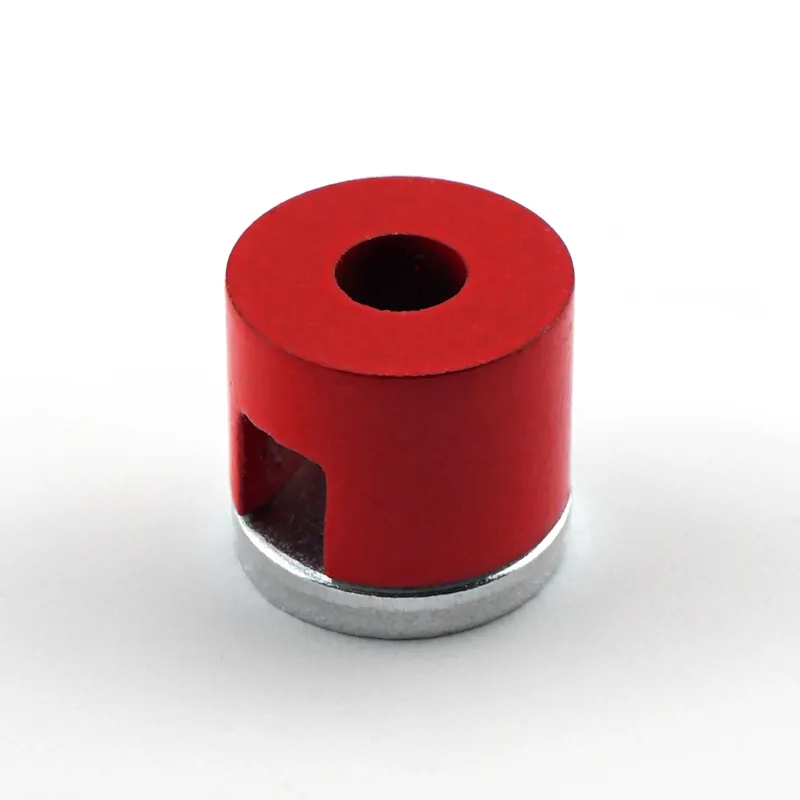 .375 Dia. In. Alnico Work Holding Magnet 1.5 Lb. Pull Red