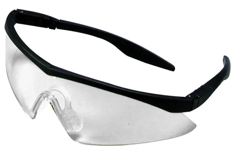 Straight Temple Black Frame Safety Glasses With Anti-fog Clear Lenses
