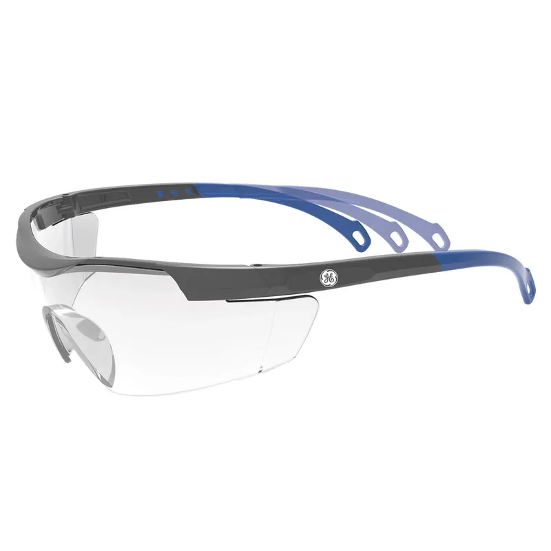 General Electric 01 Series Impact-Resistant Safety Glasses Clear Lens Blue Frame 1 Pk