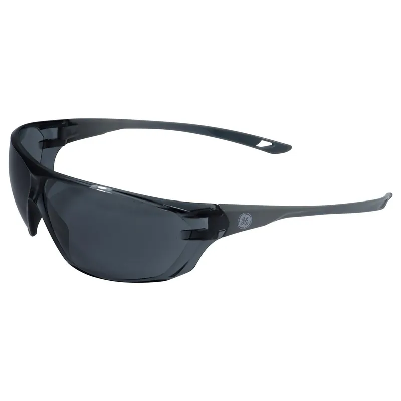 General Electric 03 Series Anti-Fog Impact-Resistant Safety Glasses Smoke Lens Gray Frame 1 Pk