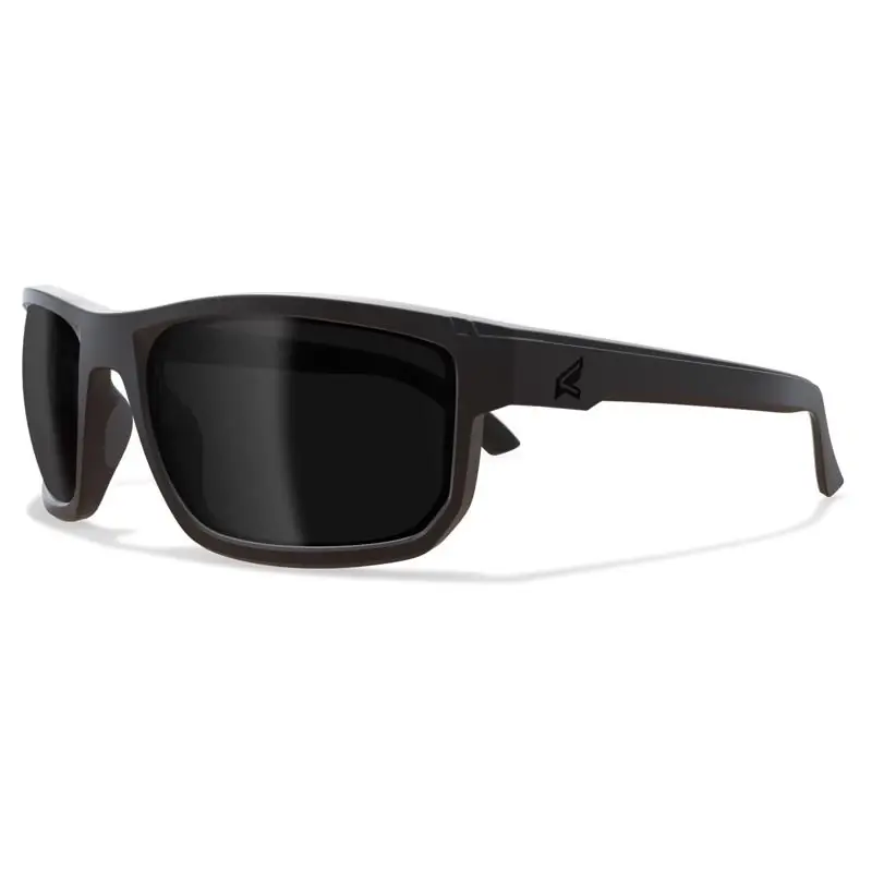 Edge Eyewear Defiance Anti-Fog Polarized Wayfarer Safety Glasses Smoke Lens Black Frame 1 Pk