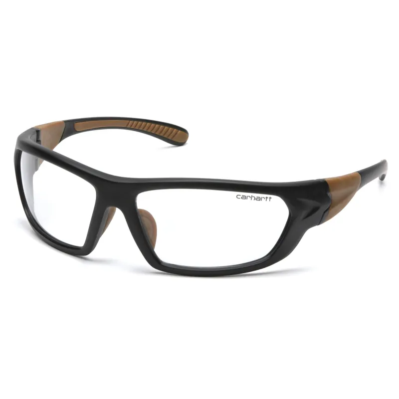 Carbondale Anti-fog Safety Glasses Clear Lens Black/tan Frame Chb210dt