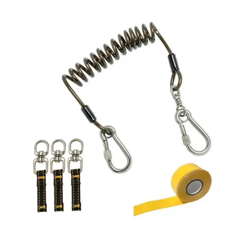 Polyester Coiled Tool Tether Kit 2 Lb. Capacity Assorted 5 Piece Set
