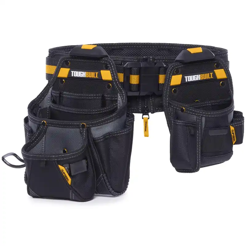 27 Pocket Polyester Handyman Tool Belt 16 In. L X 12.5 In. H Black/orange