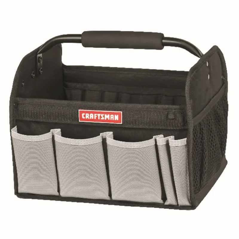 12 In. W X 10 In. H Ballistic Nylon Tool Tote With 7 Pockets - Black