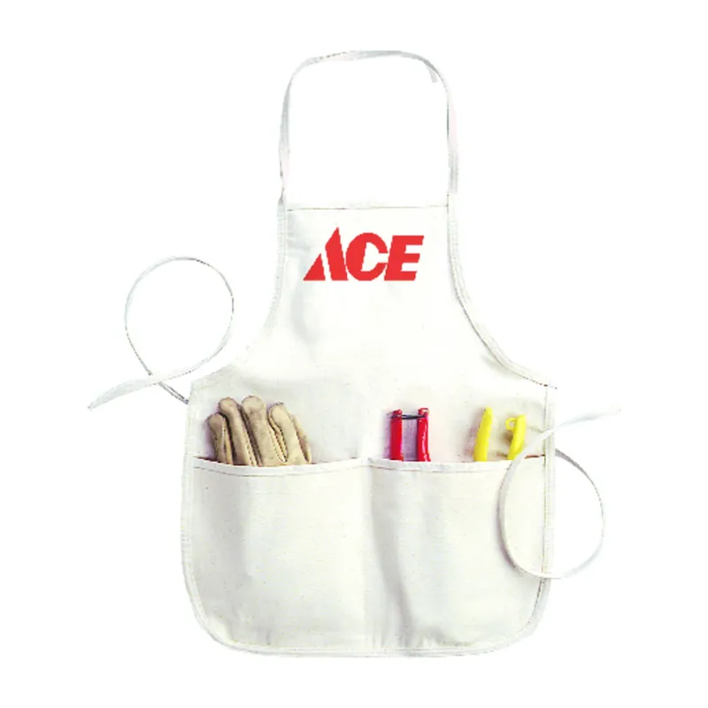 Ace Heavy Duty 4 Pocket Cotton Bib Apron White 1 Pk