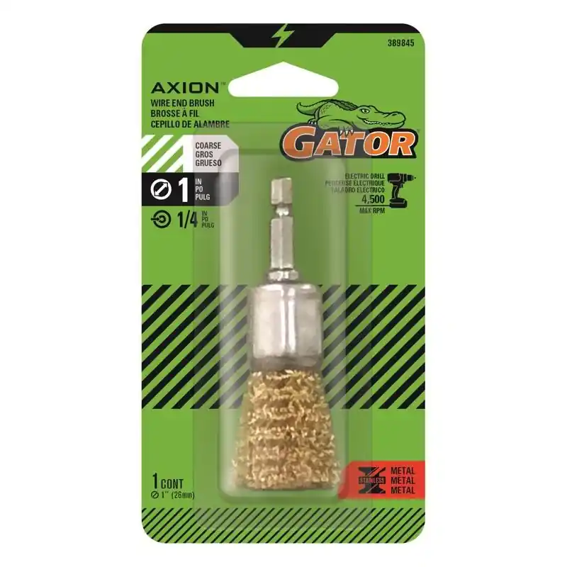 1 In. Coarse Crimped End Brush Brass Coated Steel 4500 Rpm Model 389845