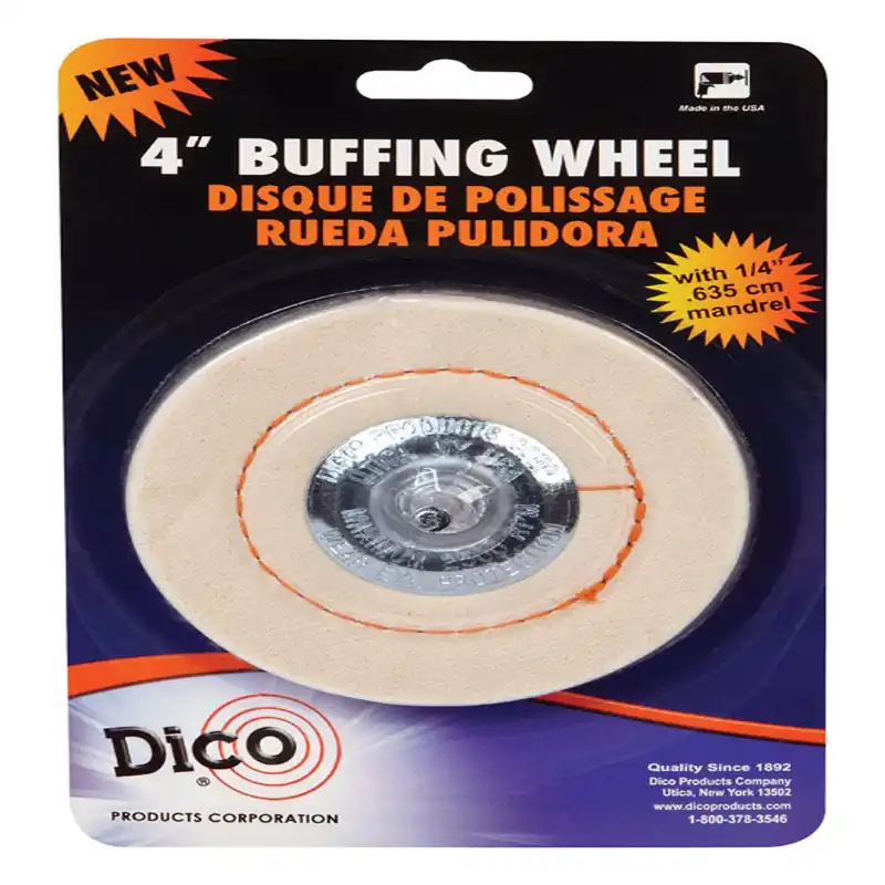 527-60-4m 4 Inch Flannel Cotton Buffing Wheel With 1/4 Inch Mandrel