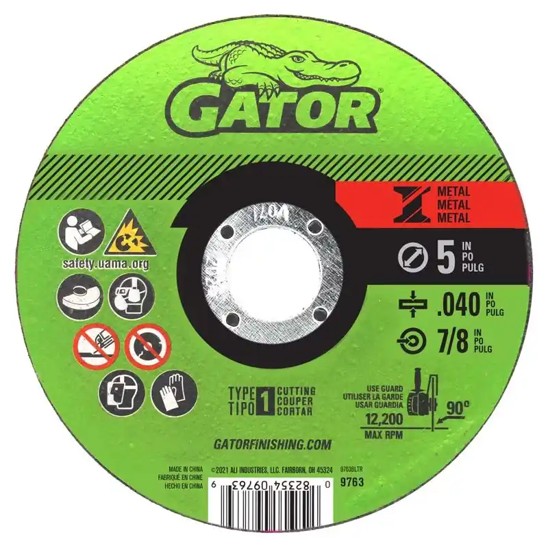 Gator 5 In. D X 7/8 In. X 0.045 In. Thick Aluminum Oxide Type 1 Metal Cut-Off Blade 1 Pk
