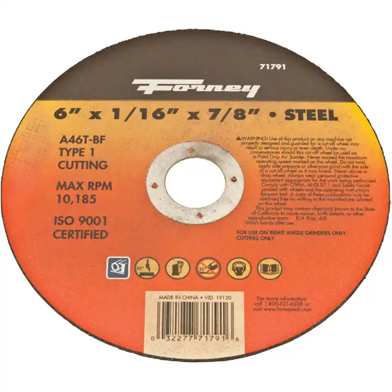 6 In. X 1/16 In. X 7/8 In. Aluminum Oxide Metal Cut-off Wheel