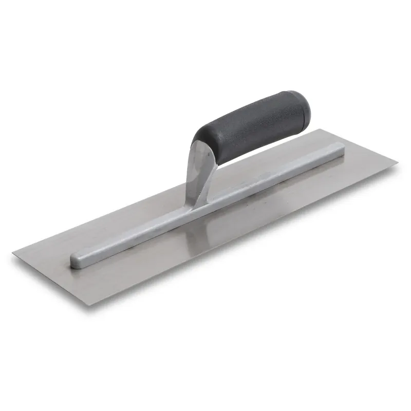 4 In. X 16 In. High Carbon Steel Finishing Trowel With Curved Plastic Handle