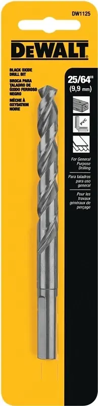 DeWalt Black & Gold 25/64 In. High Speed Steel Split Point Drill Bit 3-Flat Shank 1 Pk