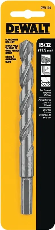 DeWalt Black & Gold 15/32 In. High Speed Steel Split Point Drill Bit 3-Flat Shank 1 Pk