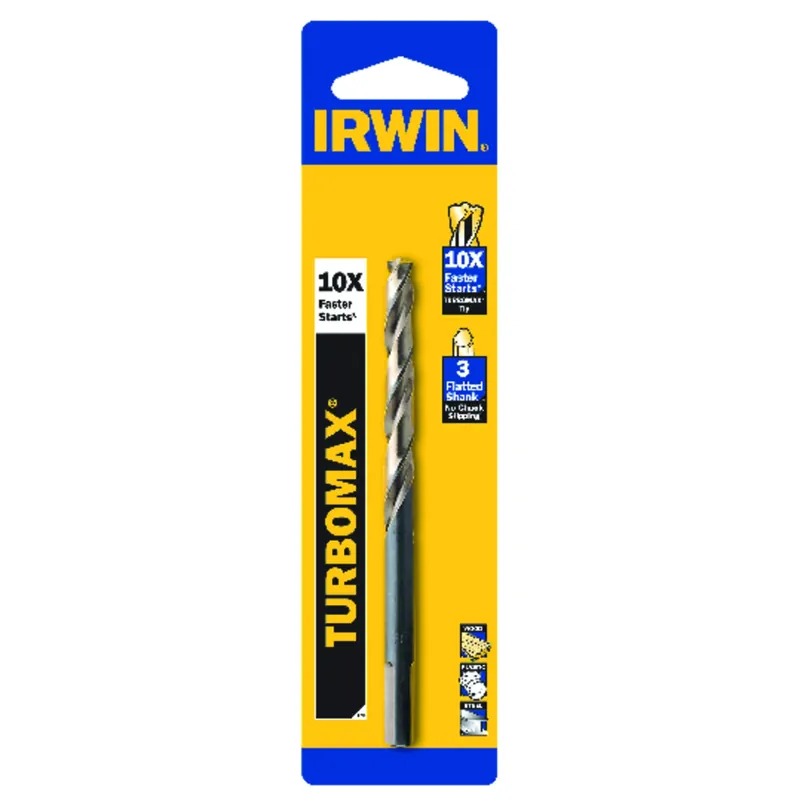 Irwin Turbomax 5/64 In. X 2 In. L High Speed Steel Drill Bit 3-Flat Shank 2 Pc