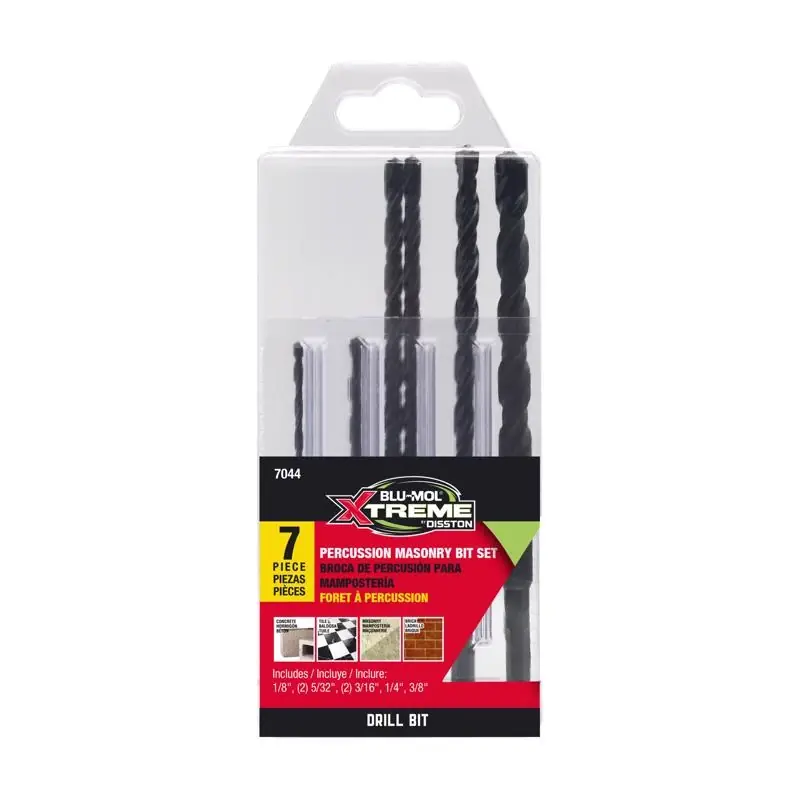 Blu-mol Xtreme 7 Piece Carbide Tipped Masonry Drill Bit Set With Straight Shank