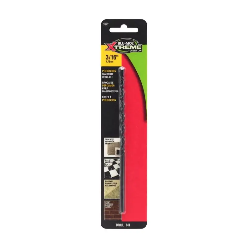 Disston Blu-Mol Xtreme 3/16 In. X 6 In. L Carbide Tipped Masonry Drill Bit Straight Shank 1 Pk