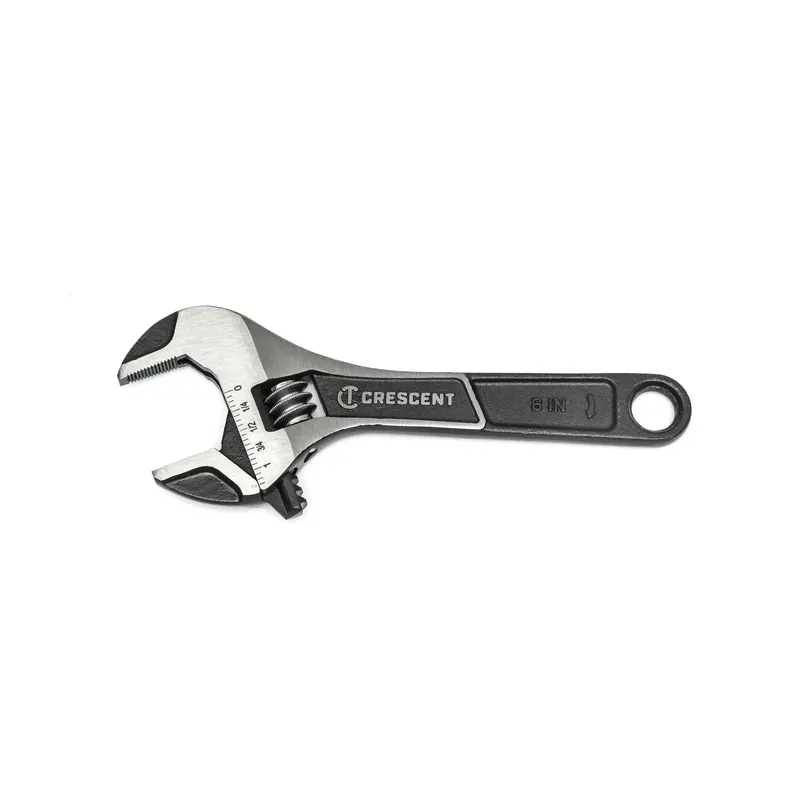 Wide-Jaw Adjustable Wrench, 6 In.