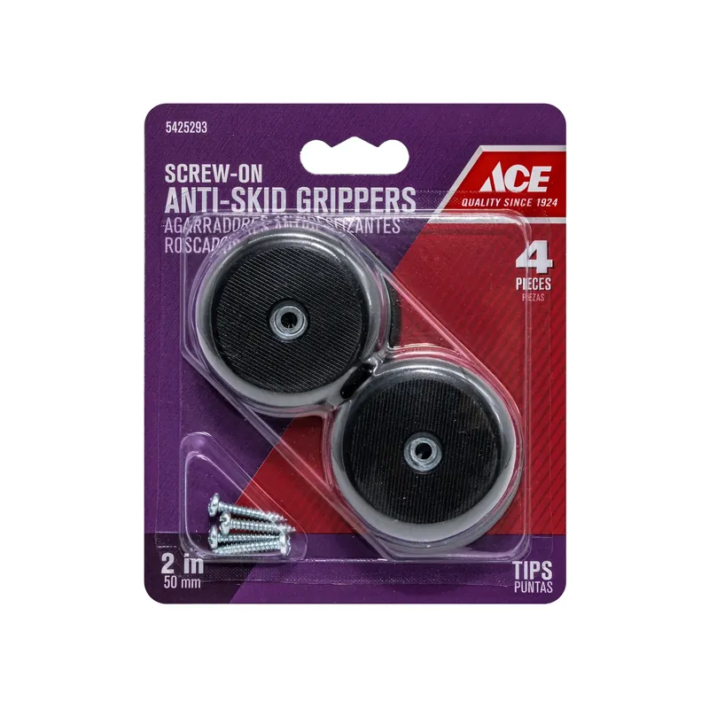 Ace Plastic Heavy Duty Anti-Skid Pads Black Round 2 In. W 4 Pk
